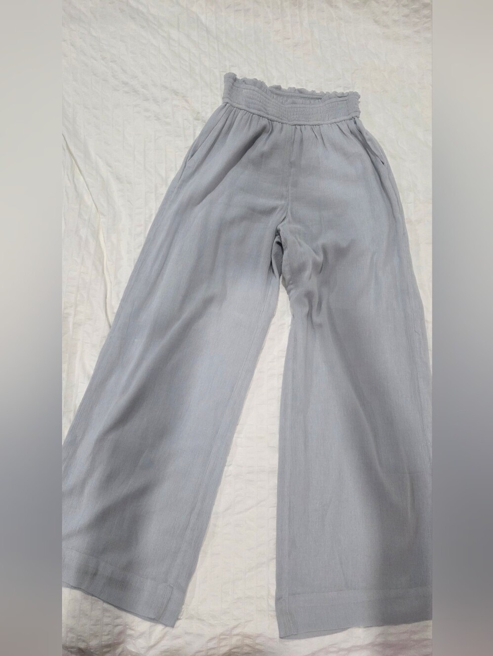 Abercrombie Light Blue Wide-Leg Crinkle Pants XS